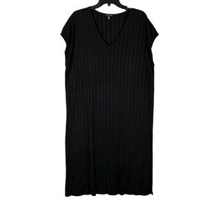Eileen Fisher Ribbed Tencel Dress XL Minimalist Capsule Lagenlook Sustainable